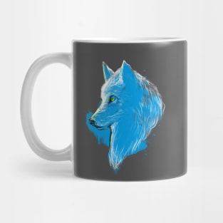 blue wolf Mug